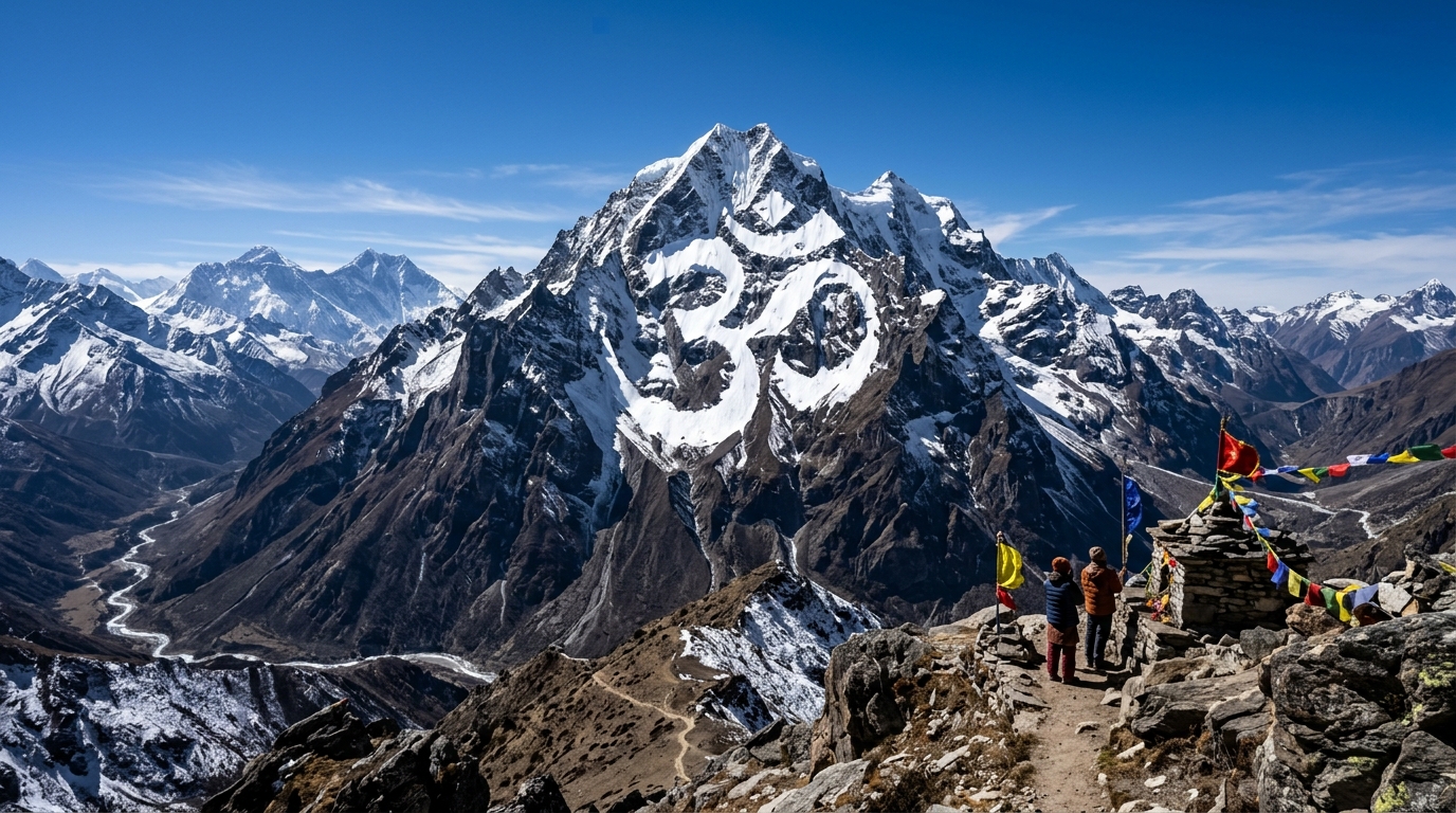 Mount Om Parvat with Sacred OM